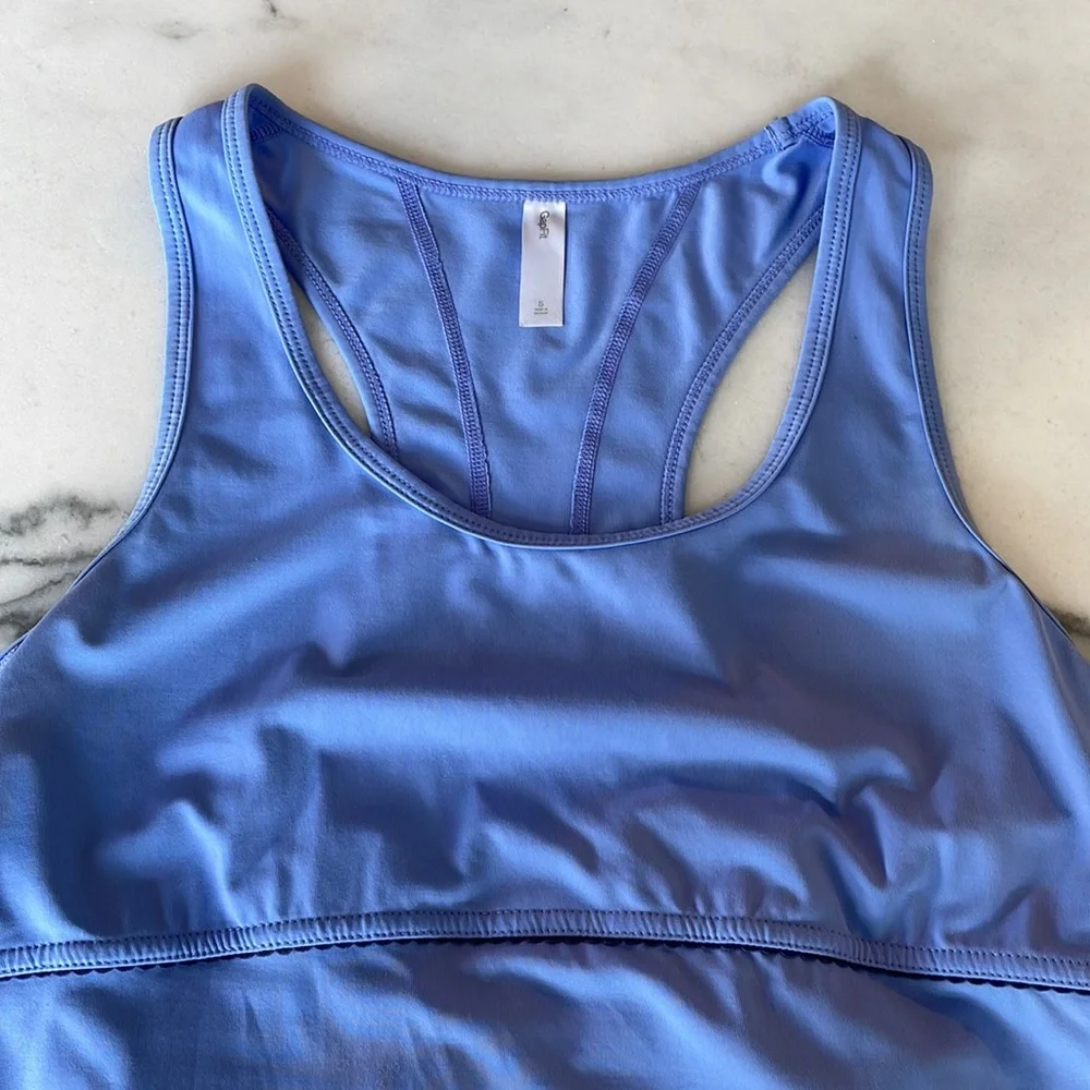 GapFit Cornflower Blue Razorback Workout Tank - Picture 2 of 10